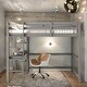 preview thumbnail 1 of 57, Comprehensive Design Full Size Loft Bed with Desk,Shelves and Ladder Grey