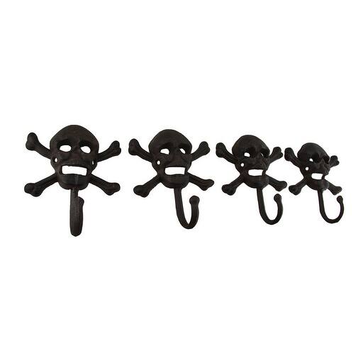Shop Set Of 4 Rustic Cast Iron Skull And Bones Decorative Wall