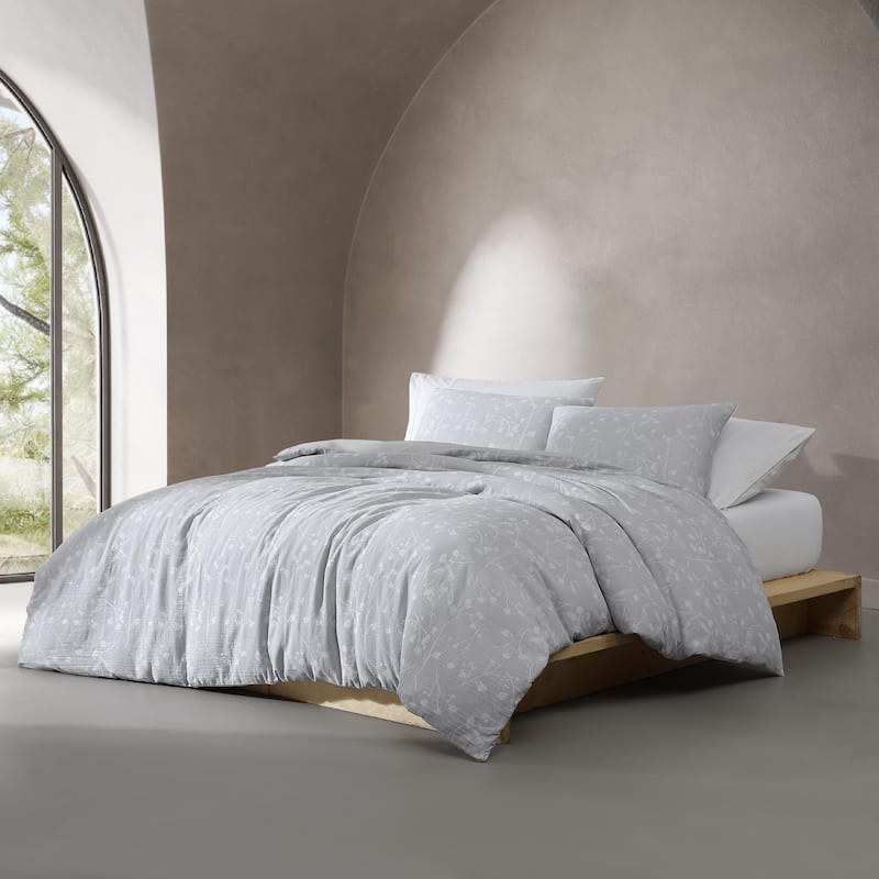 Calvin Klein Umbra Floral Cotton Grey Comforter Set