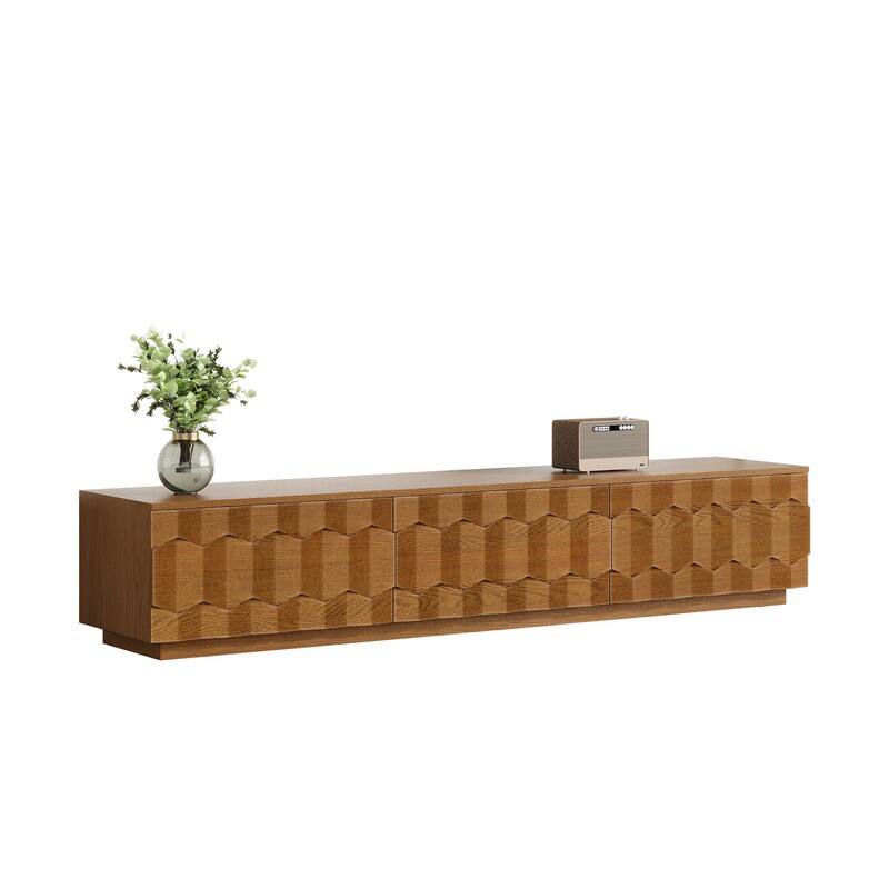 Brown Wood Grain Combination Tv Cabinet