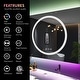 preview thumbnail 2 of 19, KIOTEE Frameless LED Frontlit & RGB Backlit Anti-Fog Tempered Glass Bathroom Vanity Mirror with ETL and 3-Year Warranty