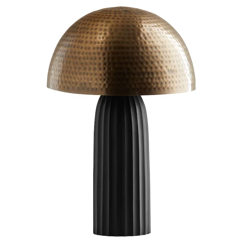 Fran River of Goods Black Metal and Brass Dome Shade 14.5-Inch Table Lamp - 9.5" x 9.5" x 14.5" - 9.5" x 9.5" x 14.5" - Brass/Black