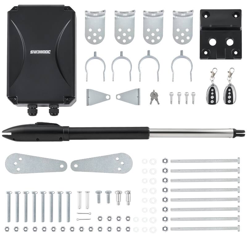 660lb 18ft Automatic Swing Gate Opener Kit - Black