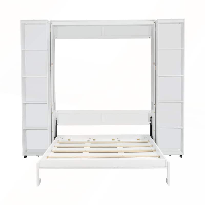 Queen Murphy Bed Wall Bed with Storage Doors