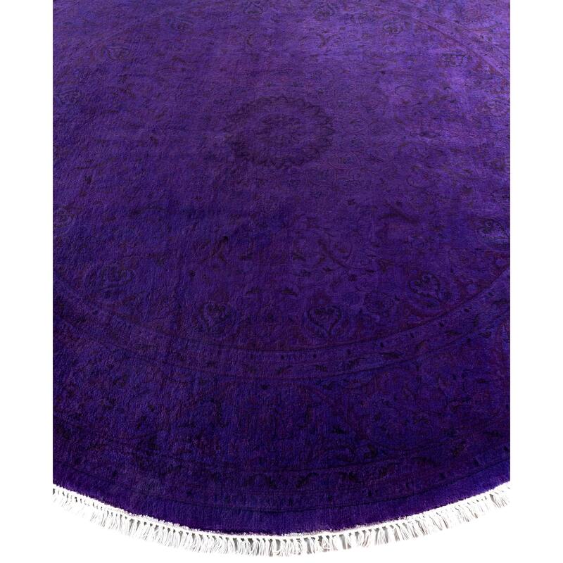 Overdyed One-of-a-Kind Hand-Knotted Area Rug - Purple - 6' 8" x 6' 8"