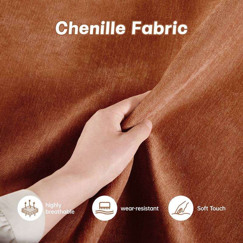 GDFStudio - 3-Seater 112.6" Chenille Sofa with Pull-Out Storage Drawers