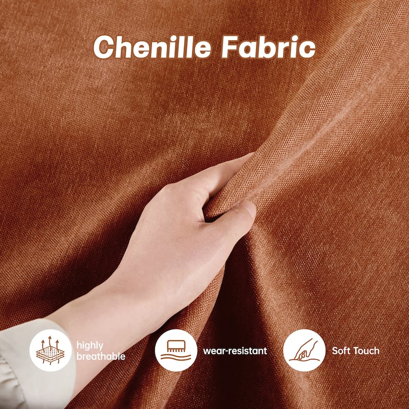 Rossetta 3-Seater Crescent Armrests Sofa with Pull-Out Storage Drawers and Wraparound Cushions in Classic Color Chenille