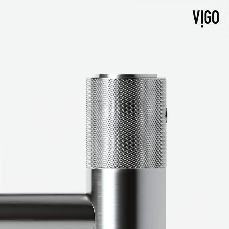 VIGO Apollo 8" H Button Operated Single Hole Bathroom Faucet