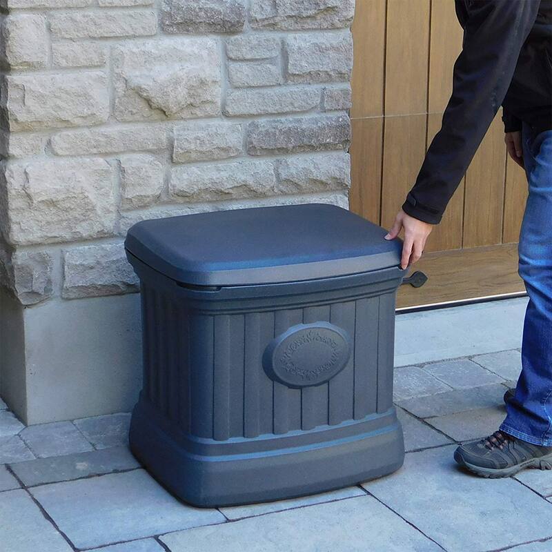 FCMP Outdoor SB120-GRY-S 26 Gallon Outdoor Utility Storage Bin Container, Gray - 18.3