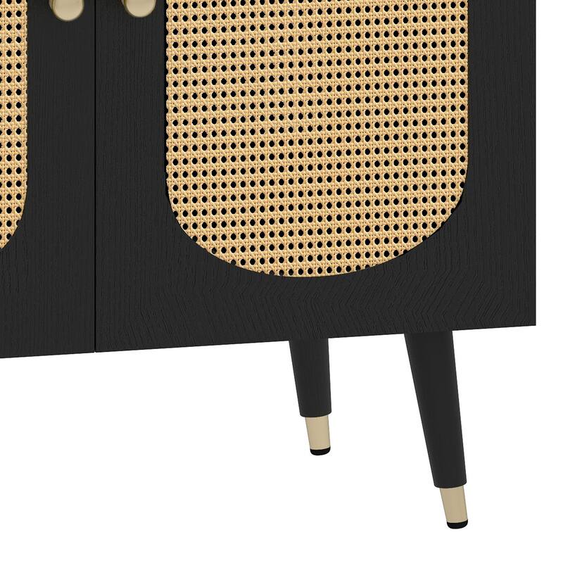 36" Rattan Boho Bathroom Vanity with Sink