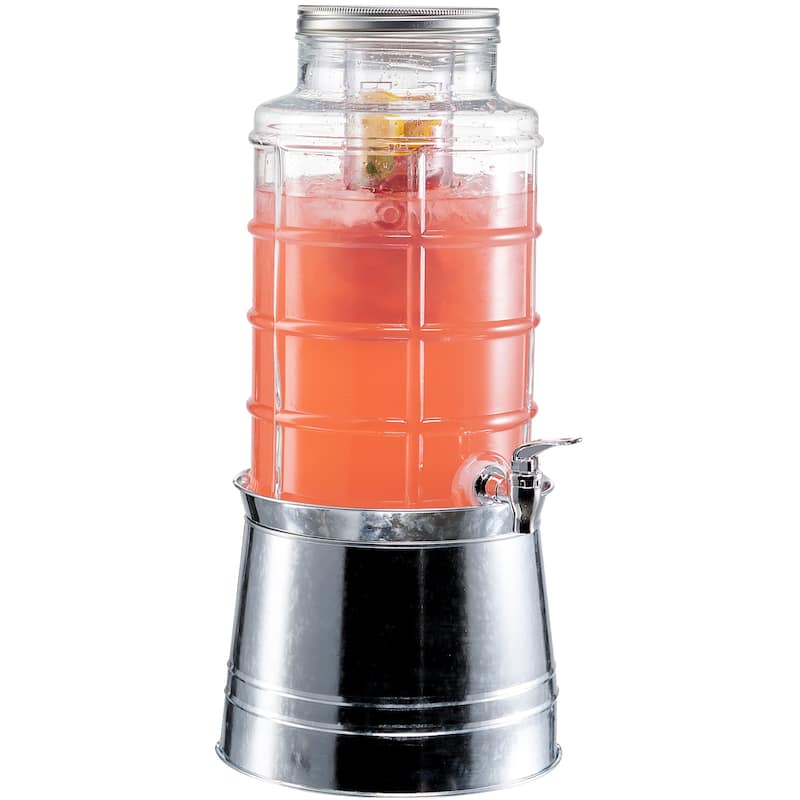 Patchwork Beverage Dispenser With Ice Insert, Fruit Infuser