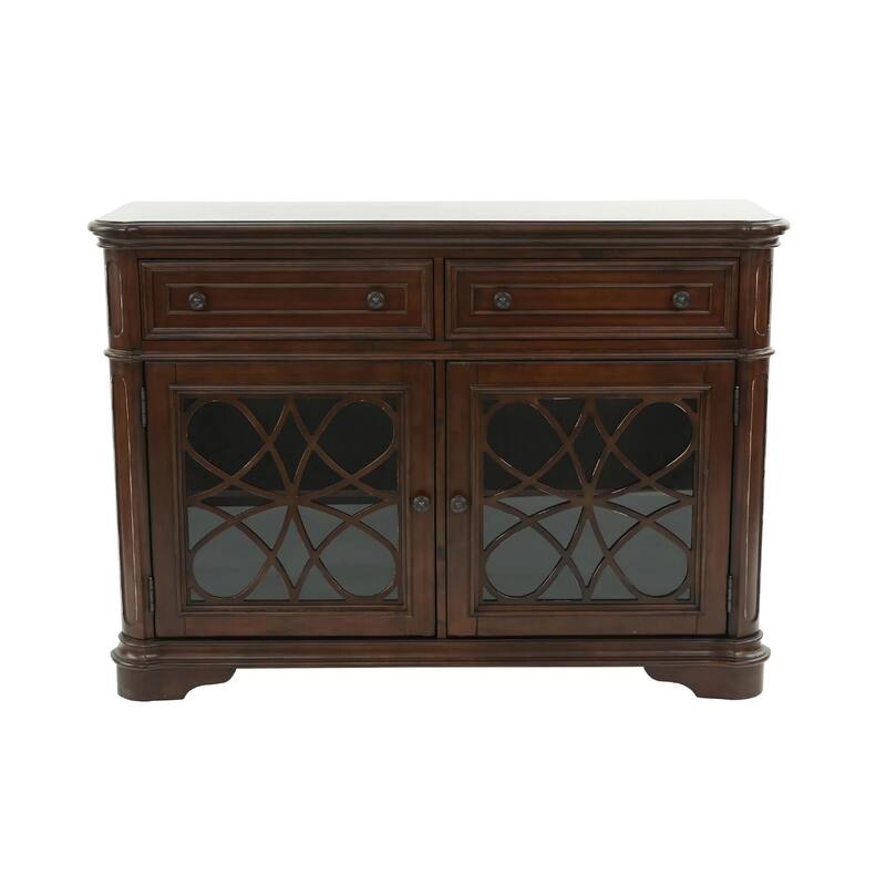 Garry Sideboard Buffet Console, 2 Drawers, Cabinets, Cherry Brown, 56 Inch