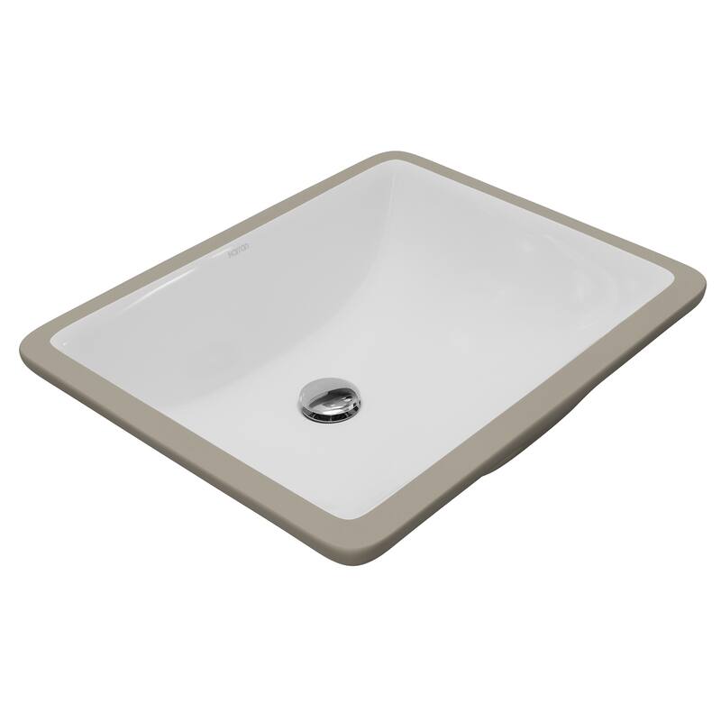 Karran Valera 18" Rectangular Undermount Vitreous China Bathroom Sink in White