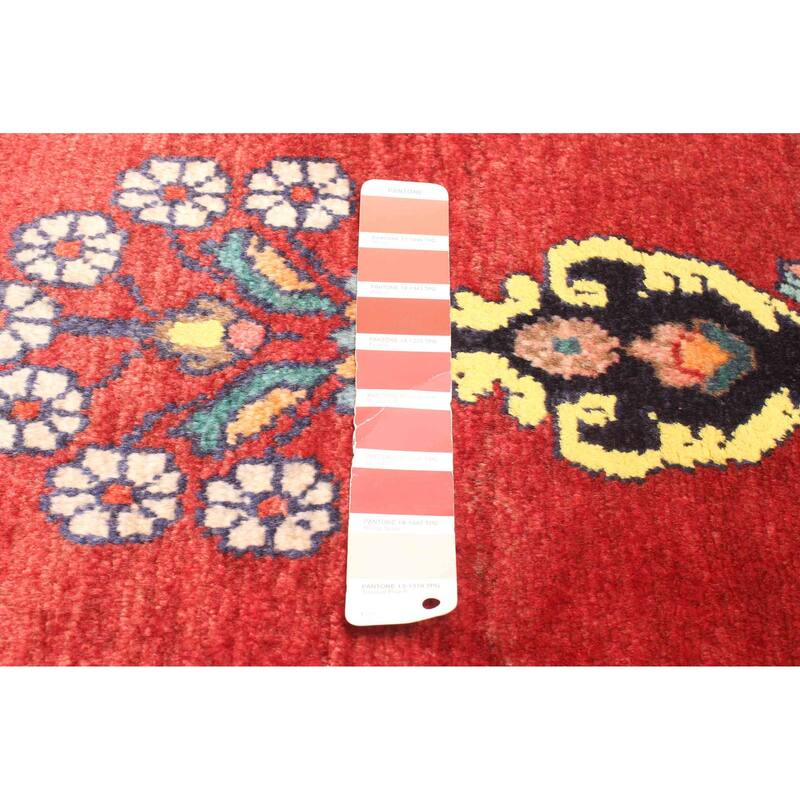 ECARPETGALLERY Hand-knotted Melis Vintage Dark Red Wool Rug - 2'4 x 6'3