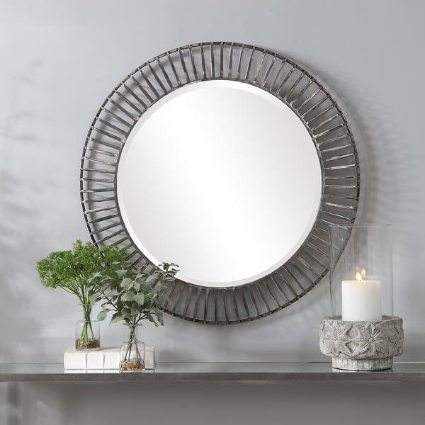 Shop 36 5 Silver Contemporary Forged Metal Circular Striped