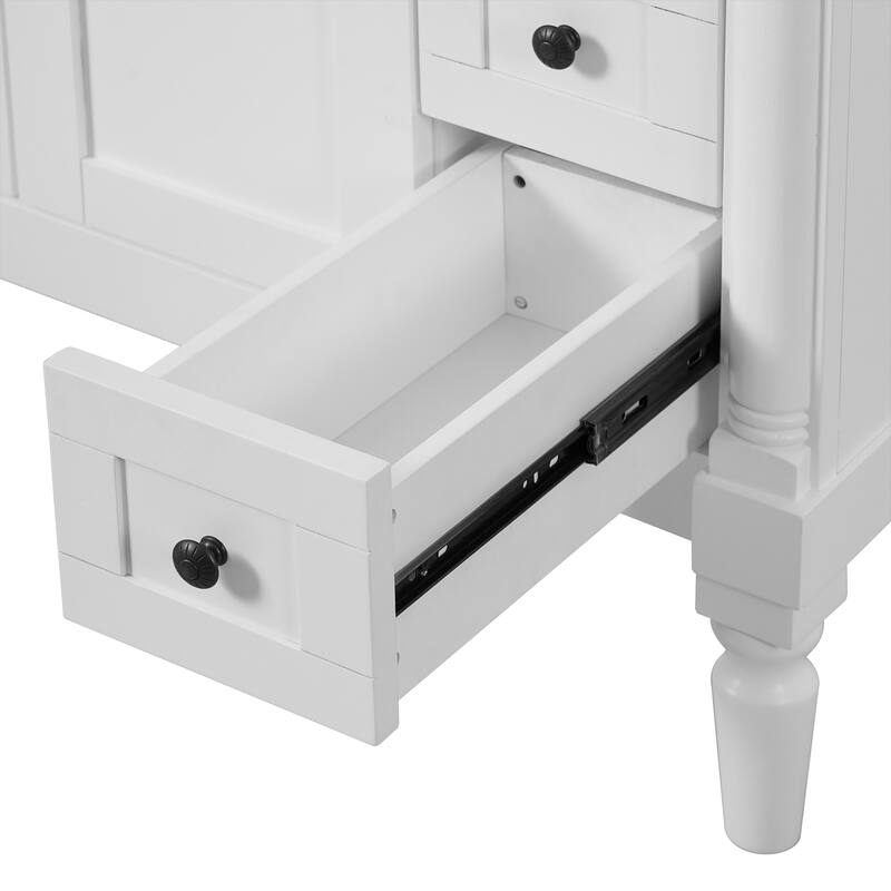 GDFStudio - Hellie 36" Modern Bathroom Vanity with Ceramic Sink - Soft-Close Doors, Drawers & Adjustable Storage