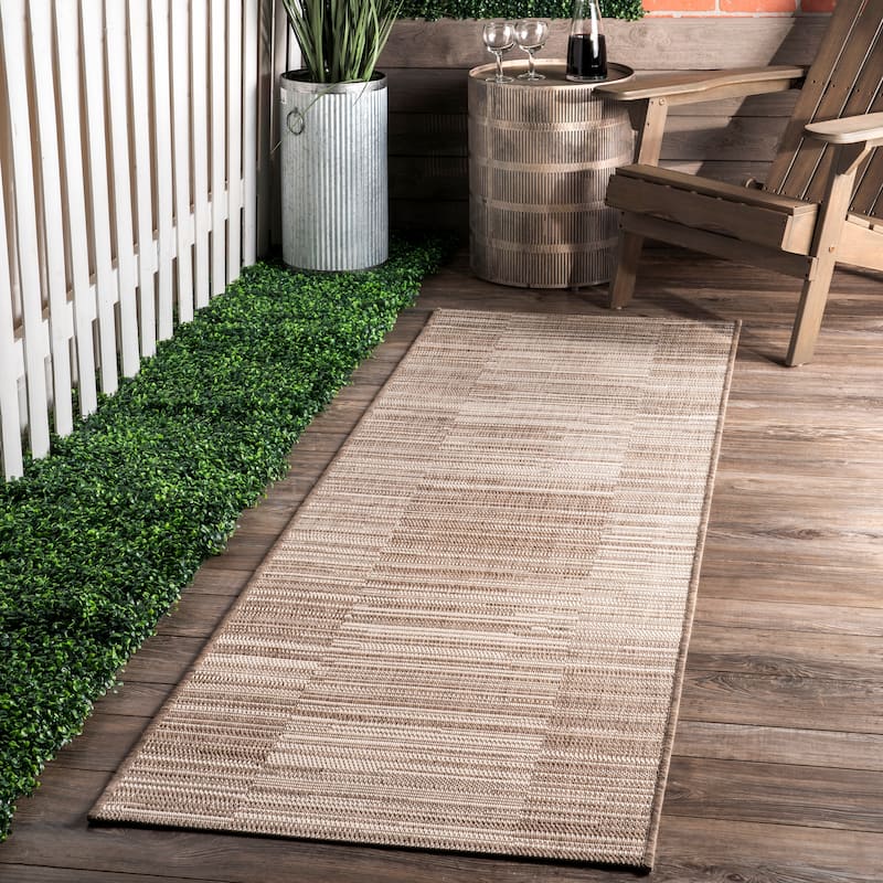 Nuloom Beige Modern Shingles Outdoor Area Rug