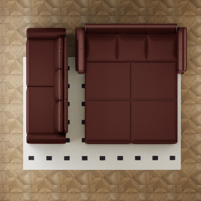 Homy Casa Faux Leather Pull-Out Sofa Bed, 2-in-1 Convert Sleeper Couch