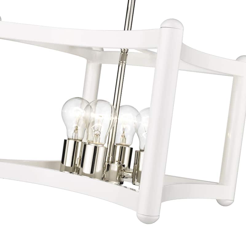 Coyle 4-light White Convertible Pendant/ Semi Flush Mount