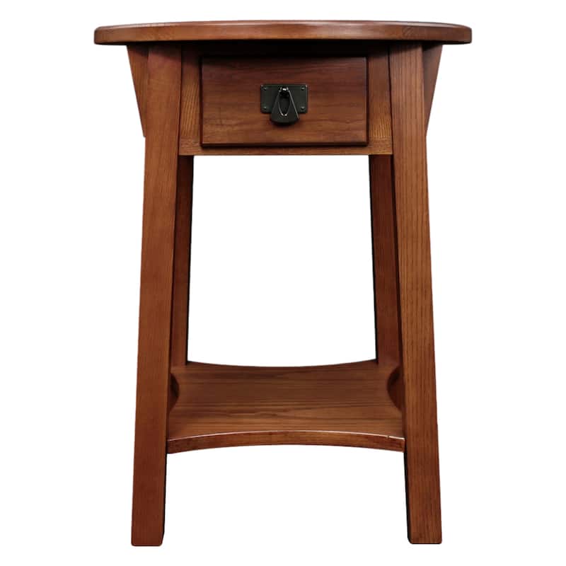 Leick Home Mission Round End Table with Drawer