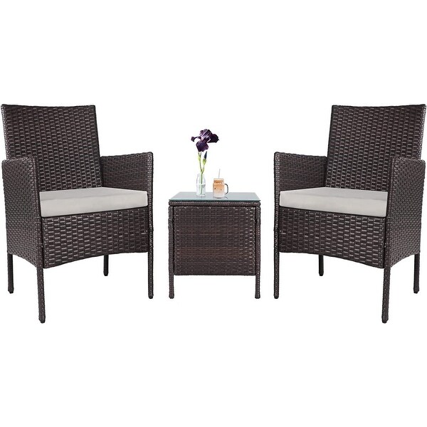 Venice rattan effect bistro set 3pc deals