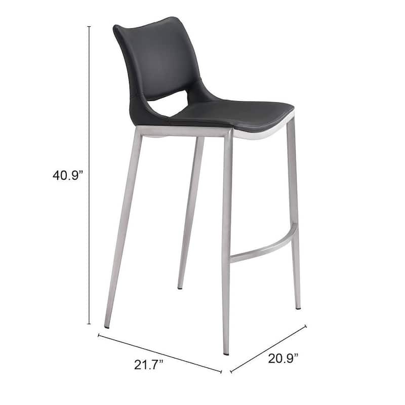 Ace Barstool Black & Silver
