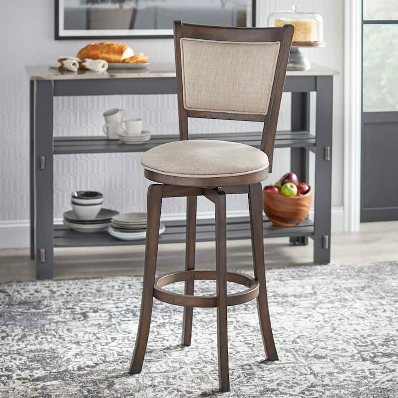 Simple Living French Country 30-inch Solid Wood Swivel Barstool