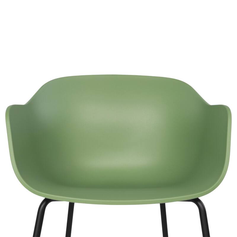 Furnish Theory Curve-K ML Indoor/Outdoor Dining Armchairs Arm Chairs w Polypropylene Shell & Powder-Coated Steel Legs (Set of 2)