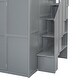 preview thumbnail 16 of 14, Full Grey Wooden Loft Bed w/ Desk, Shelves, Wardrobe w/ Foldable Door Panels