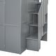 preview thumbnail 16 of 14, Grey Full Size Bunk Bed with Wardrobe, Desk, and Shelves for Kids