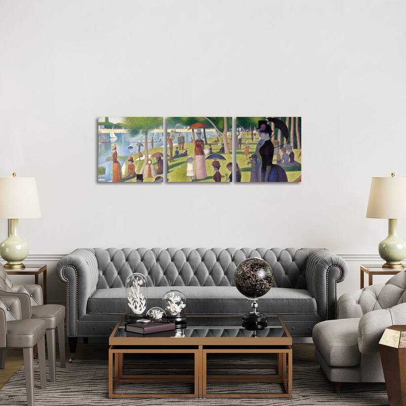 iCanvas "Sunday Afternoon on the Island of La Grande Jatte" by Georges Seurat 3-Piece Canvas Wall Art Set