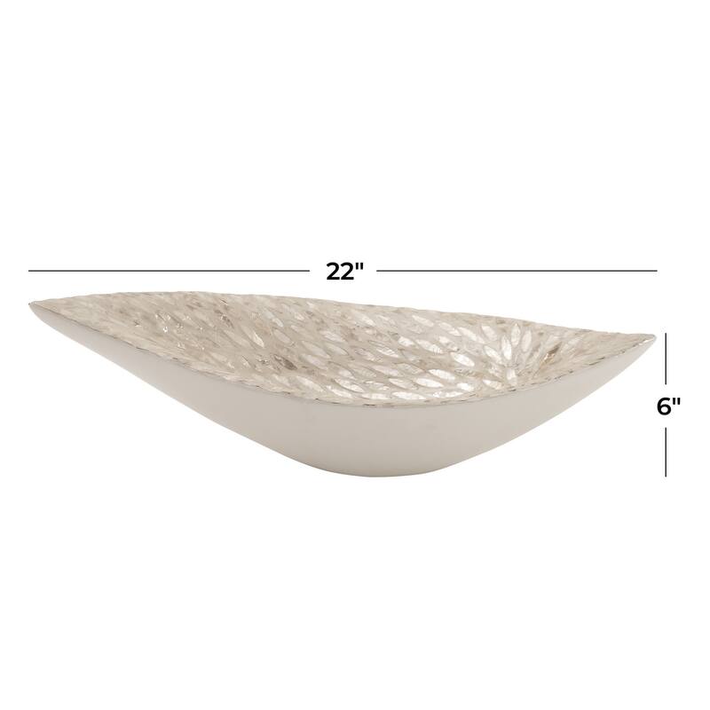 Mother of Pearl Shell Living Room Decor Tray - Gray or White - Roche River Decor