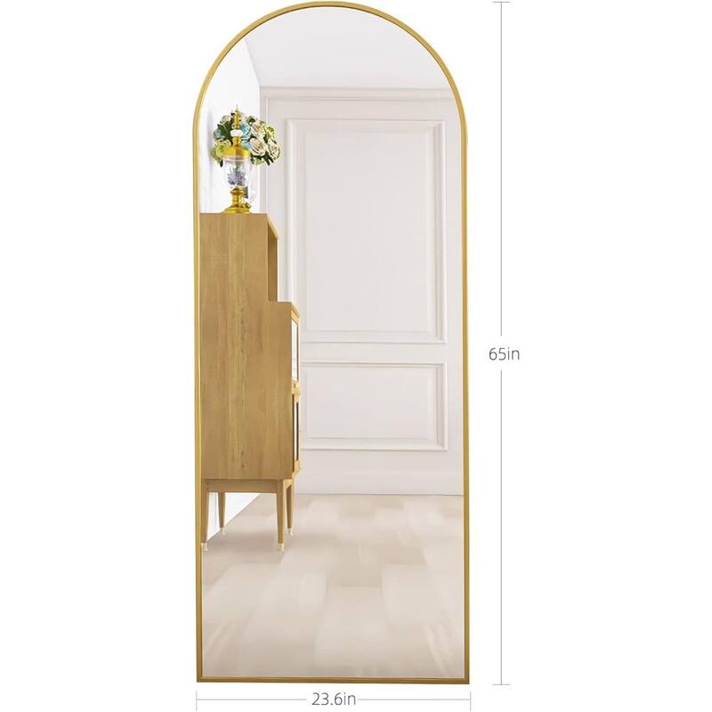 65'' x 22'' Aluminium Alloy Arch Full Length Mirror with Stand