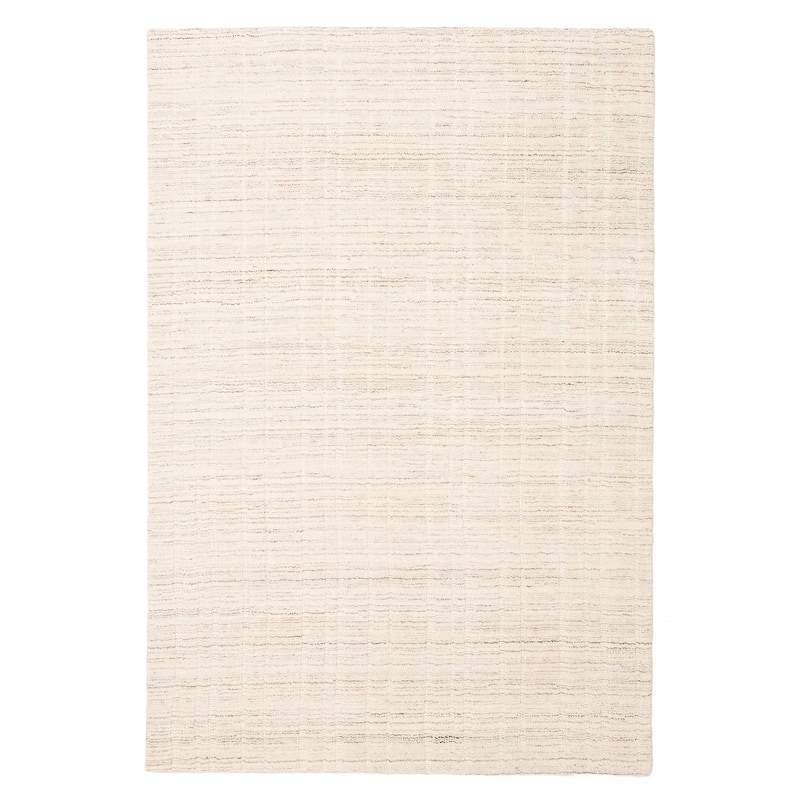 ECARPETGALLERY Hand Tufted Timeless Cream Wool Rug - 5'0 x 5'7 - Cream - 5'0 x 5'7