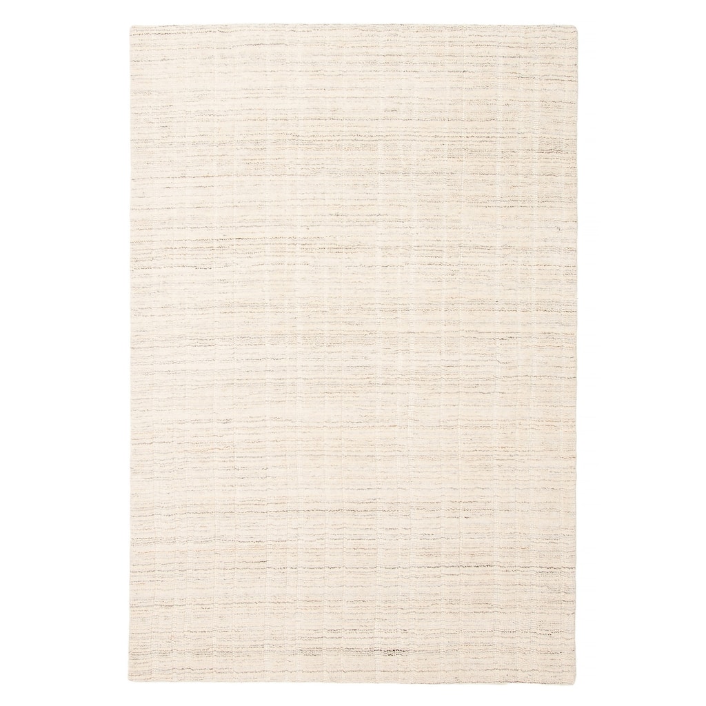 ECARPETGALLERY Hand Tufted Timeless Cream Wool Rug - 5'0 x 5'7