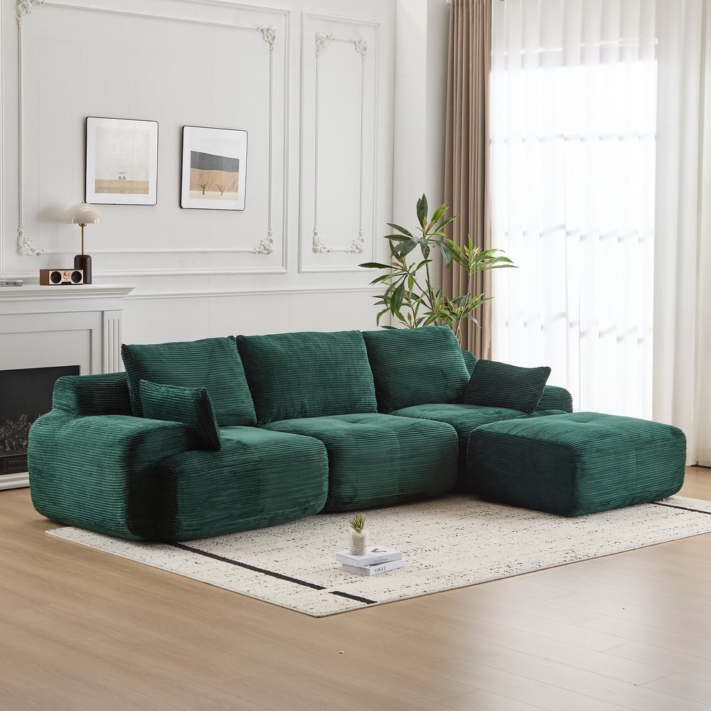 Memory Foam Compressed Sofa,Large Sectional Couches,Pet-Friendly Cloud Modular Sectional Sofa,Extra Deep Loveseat