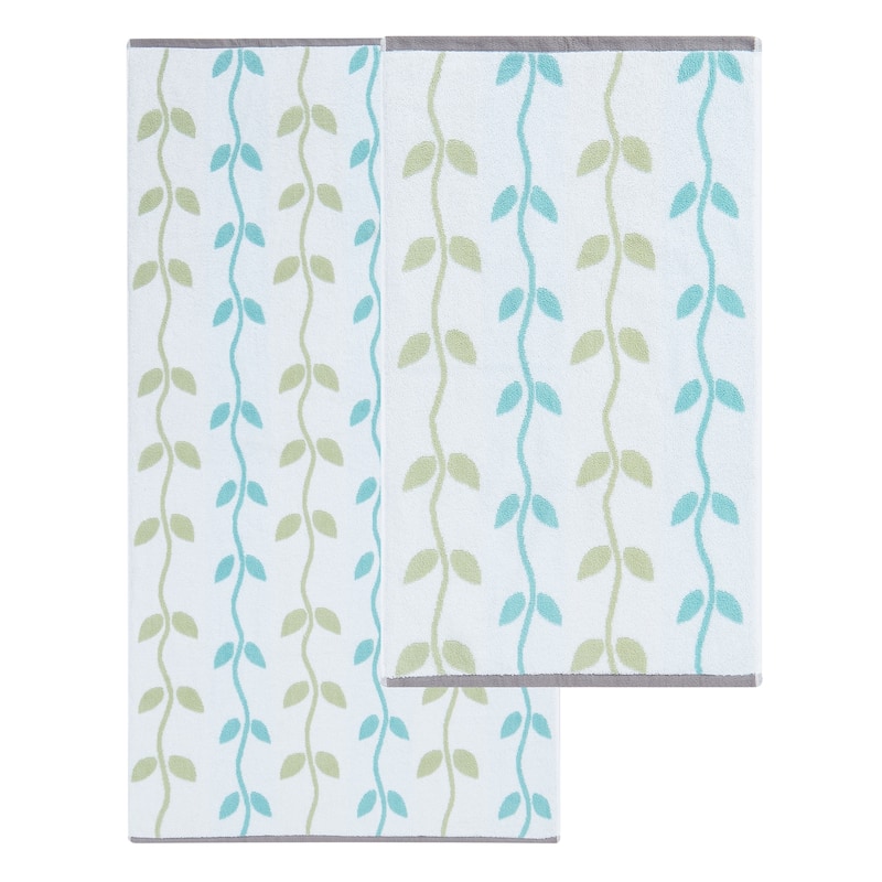 Modern Threads 6-Piece Yarn Dyed Organic Vines Towel Set