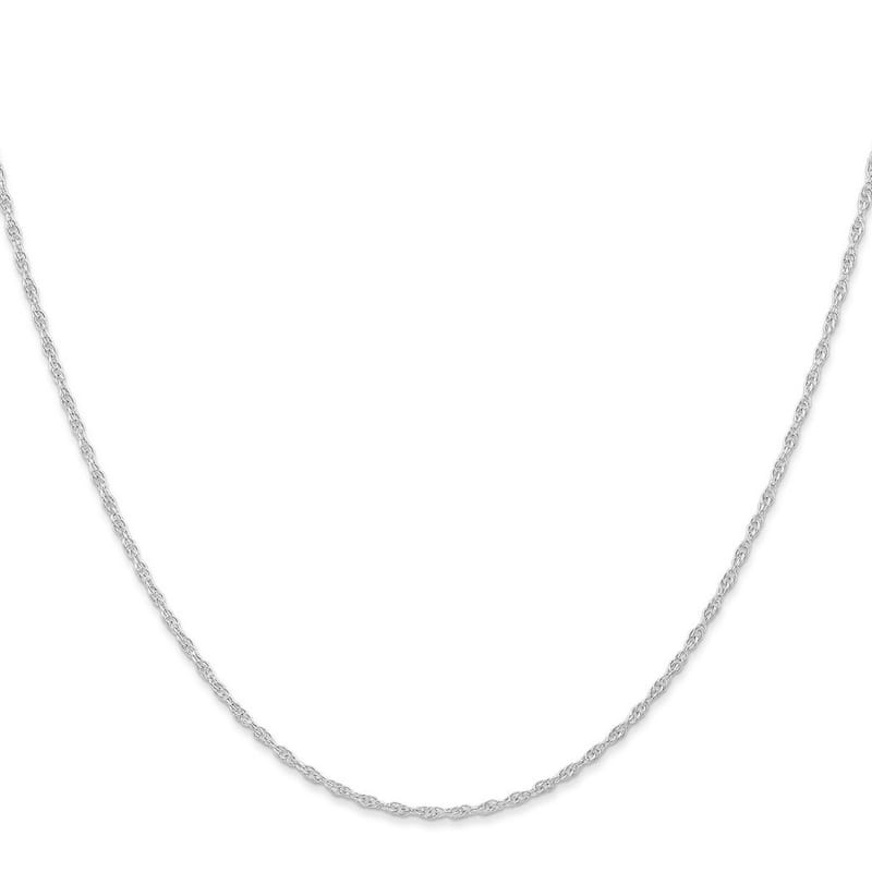 Curata 10k White Gold 1.15mm Carded Cable Rope Chain Necklace (Spring Ring)