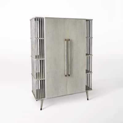 Arbor Tall Cabinet-Whitewashed Finish