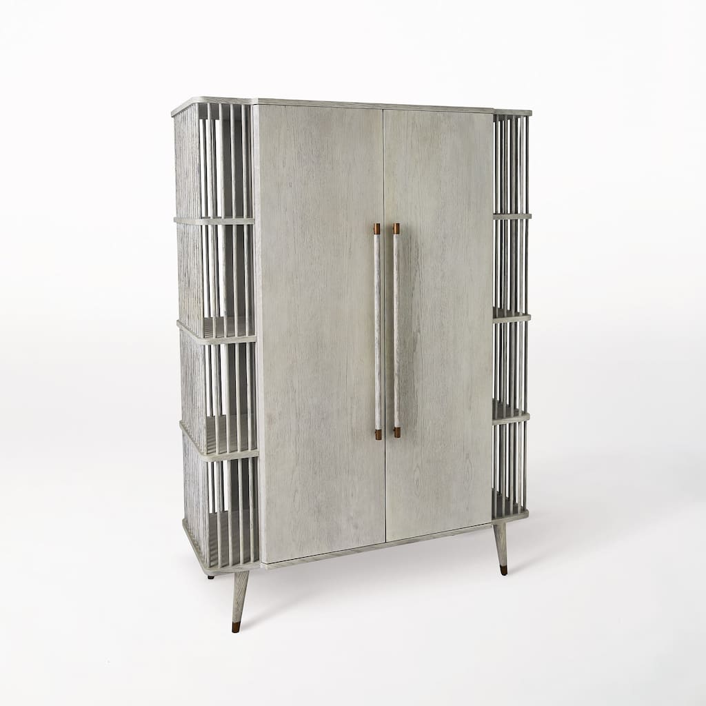 Arbor Tall Cabinet-Whitewashed Finish