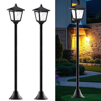 40" Solar Lamp Post Lights 2-Pack Outdoor IP65 LED with Dusk to Dawn Sensor for Driveway Garden - 40''