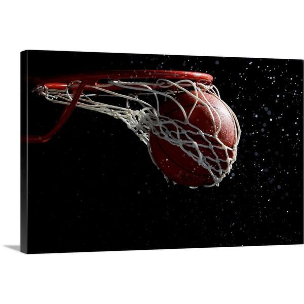 Shop Basketball Going Through Hoop Canvas Wall Art Overstock