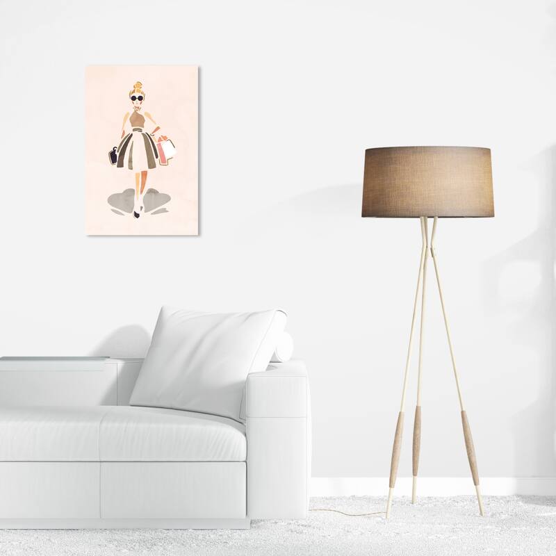 Wynwood Studio Canvas Fashion and Glam Abstract Girl Pink and Pastel Pink Glam Wall Art Canvas Print - 24 x 16