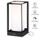 preview thumbnail 3 of 7, 11.5-in Black Touch Control 3-Way Small Table Lamp with 2 USB Ports, 6-Watt LED Bulb Included - 11.5'' H