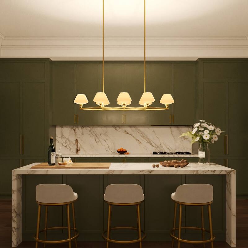 Acroma 8 - Light Steel & Glass Dimmable Chandelier