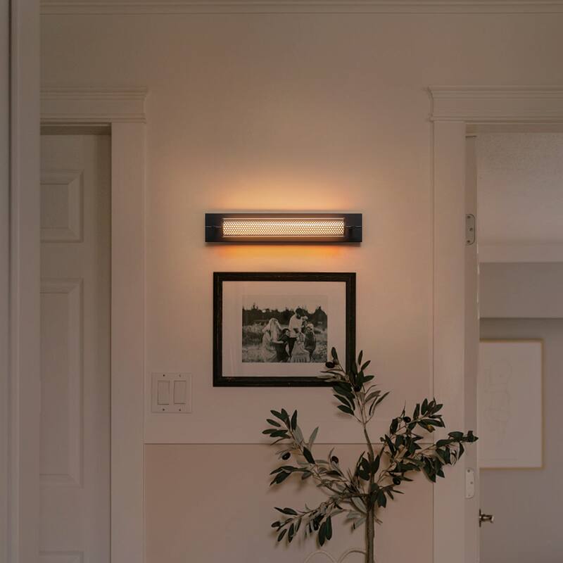 Modern Black LED Vanity Light Cylinder Glass Shades Dimmable Bathroom