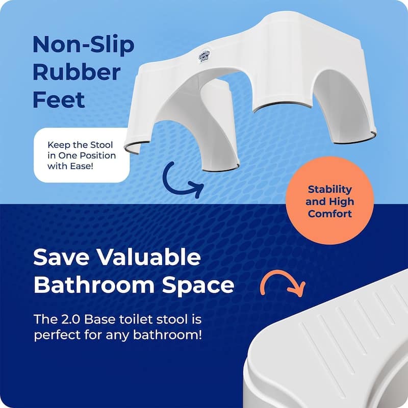 Squatty Potty Original Toilet Stool 2.0 Base 7 Inch, White, 1 Count - White