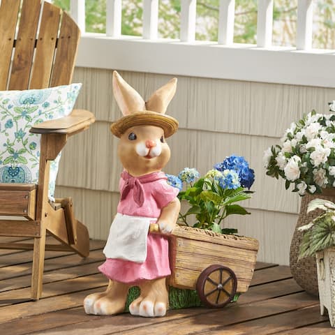 Wallen Outdoor Decorative Rabbit Planter by Christopher Knight Home - 22.25" L x 11.00" W x 27.75" H