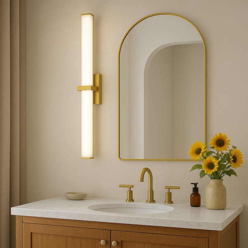 Golden Lighting Elon Integrated LED 30in Vanity in Brushed Champagne Brass - Gold