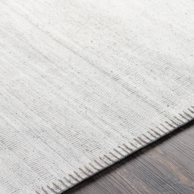 Fayla Handmade Solid Striped Viscose Area Rug